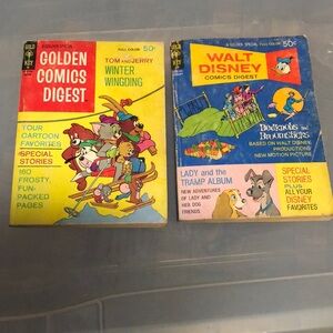 Golden & Walt Disney Comics Digest Books from 1972. Vintage collectibles